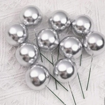12 pk foam balls silver